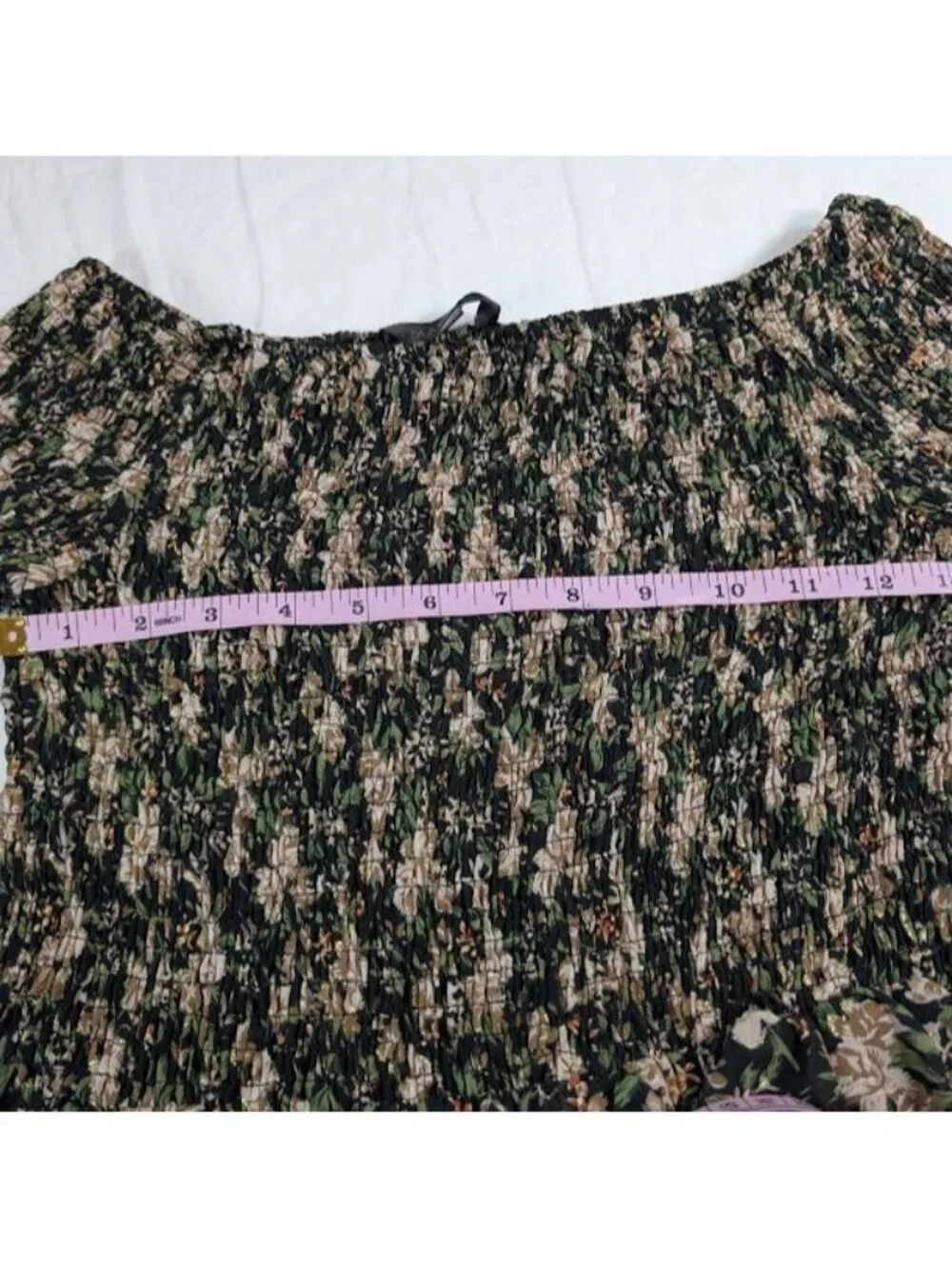 Mafadeny women's size Medium black floral off the shoulder short dress B18 - Picture 7 of 8